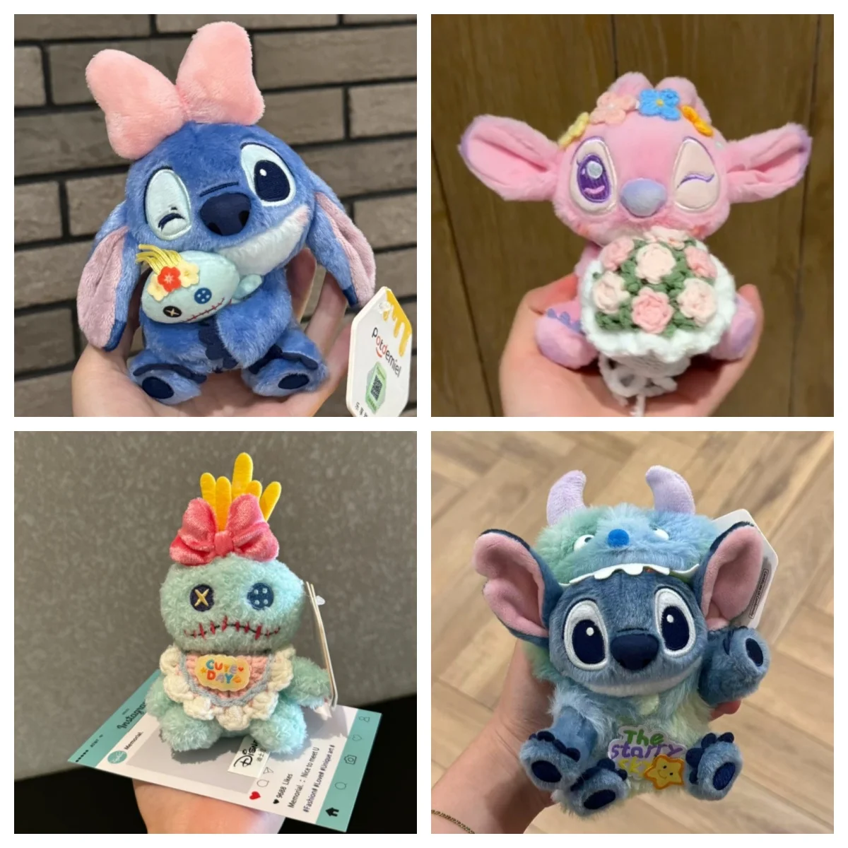 New Styled Stitch (blumen haltend) Plüschpuppen-Schlüsselanhänger – süßes Rucksack-Accessoire, perfektes Geschenk für Freundin