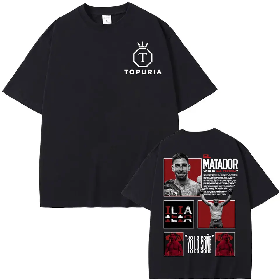 El Matador Ilia Topuria ヴィンテージグラフィック Tシャツ紳士服
