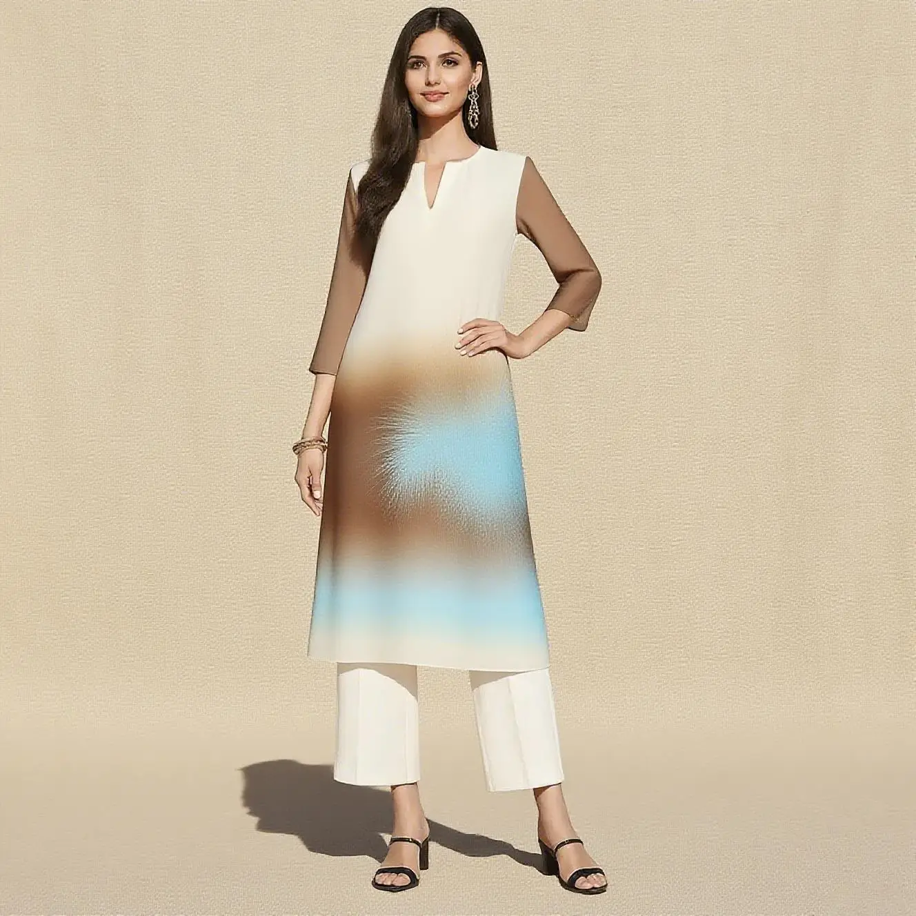 Muslimisches Kleid Kurt für Damen, modisch, gerade Röhre, lässig, nationaler Stil, Bild, mehrere nationale Stile, Robe Femmes, Musulmans