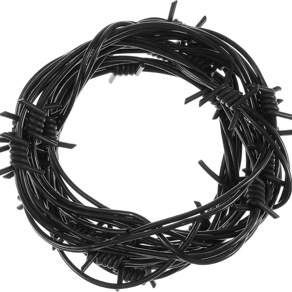2.5M Halloween Barbed Wire Plastic Simulated Barbed Tape Props DIY Bendable Barb Wire Hanging Decoration Photo Props