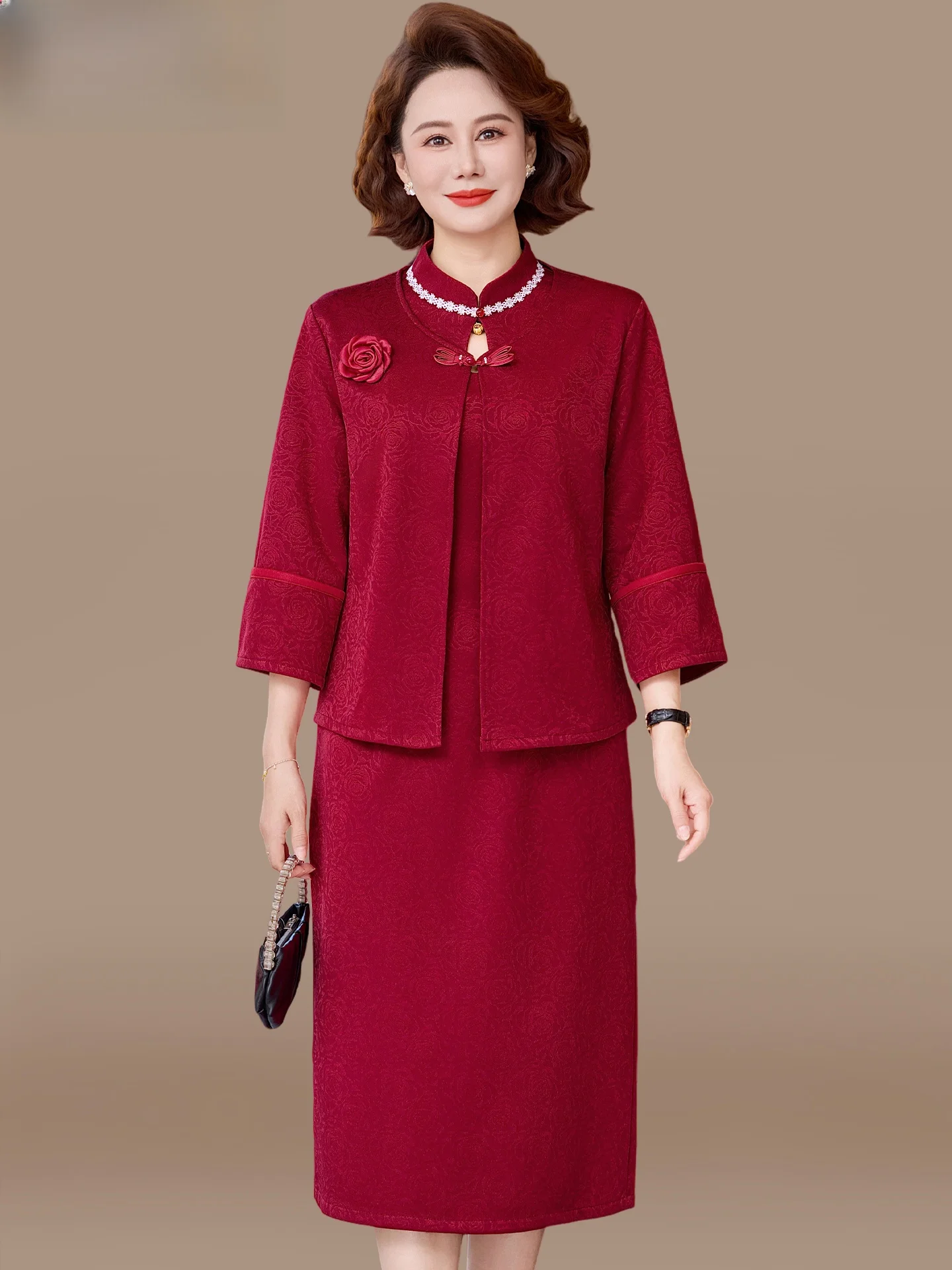 

Комплект свадебного платья-костюма для мамы: модная одежда для женщин среднего и старшего возраста на весну-осень, верхняя одежда и юбка для свадьбы