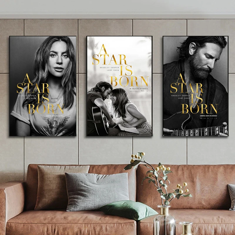 Hot A Star Is Born Love Movie Poster Bradley Cooper Lady Gaga Canvas Painting HD Print Wall Art Picture For Room Home Decoration