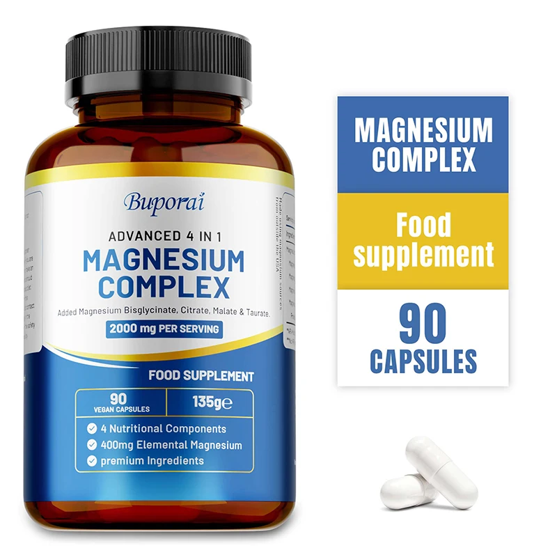

Buporai Magnesium Complex Capsules - Supports Sleep, Promotes Muscle Recovery, Protects The Nervous System, Energy Metabolism