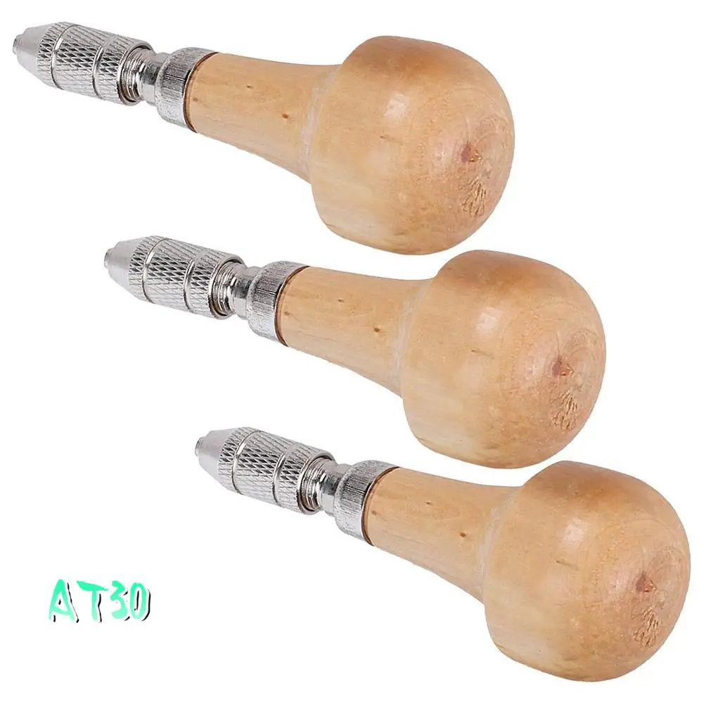 3 Pieces Pin Vise Set With Precision Chuck Wood Stainless Steel Handles For Jewelry Making Engraving Metal Work-AT30