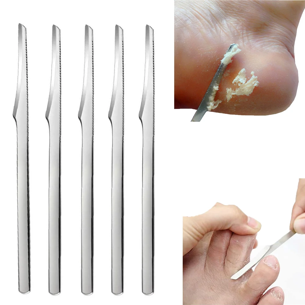 Pedicure Knife Tools for Feet Stainless Steel Foot Scrubber Dead Skin Remover 1/2/5Pcs Foot Scraper Knife Scraping Manicure Tool