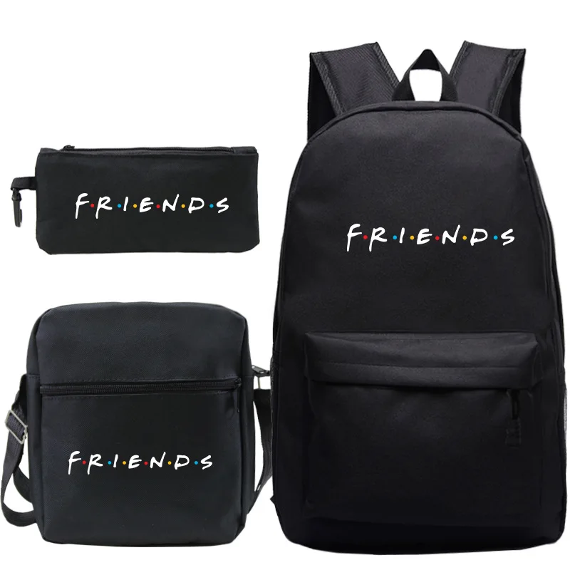 

3pcs Set Friends TV Series Anime ren School Backpacks Cool Schoolbag Student Shoulder Bag for Boy Pen Pencil Bags