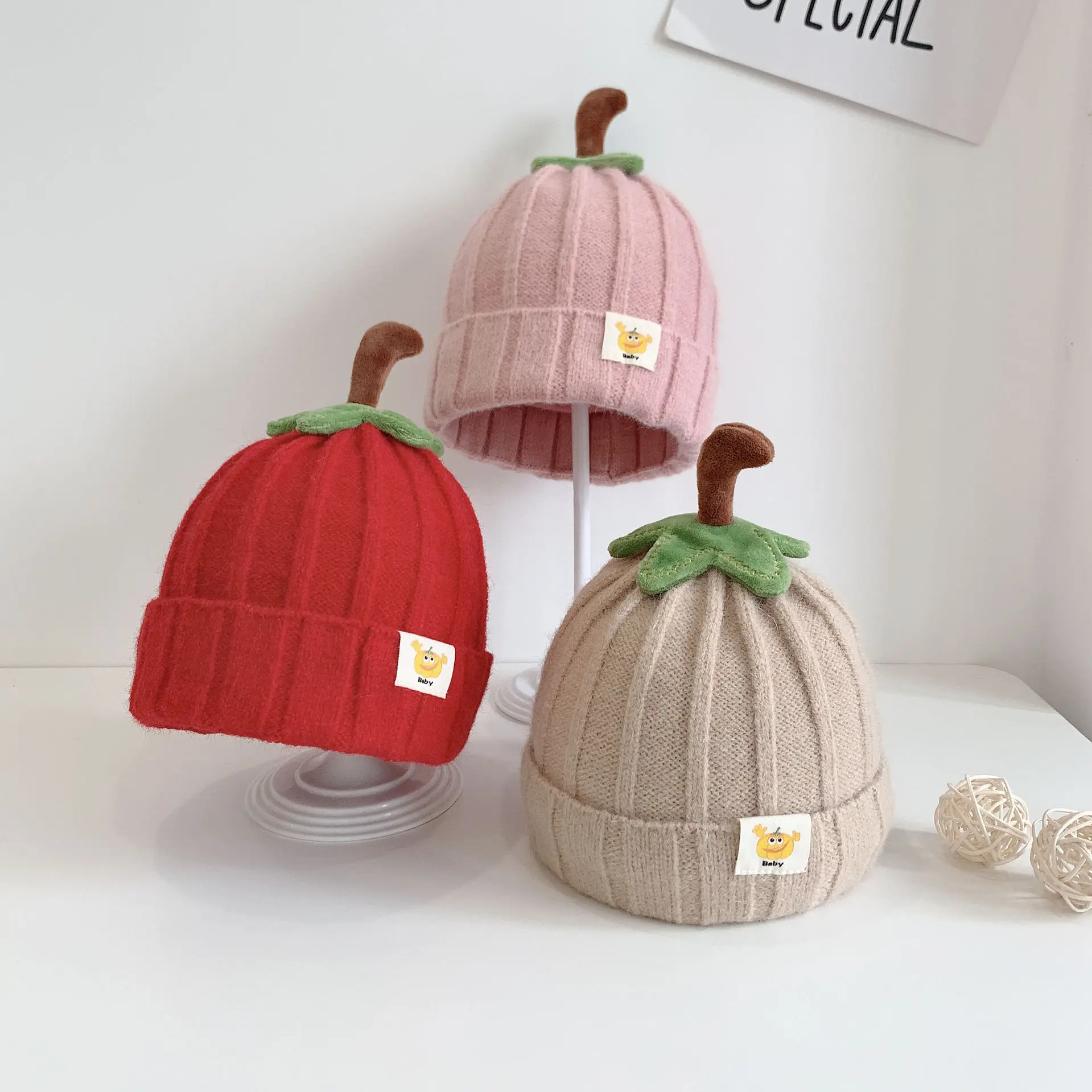 New Children's Autumn Winter Woolen Pullover Cartoon Baby Knitted For Boys And Girls Cute Big Elastic Hat Trendy