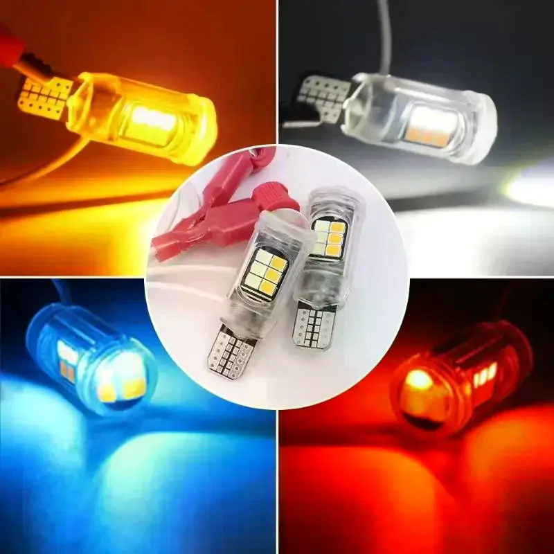 1Pair T15/T10 Super Bright Turn Signal Bulb Dual Contact Motorcycle Signal Light W16W LED Bulb For Parking Fog Lights