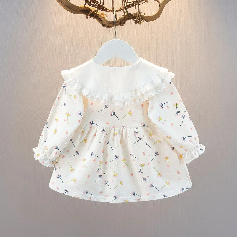 Falda pequeña Floral para niña, primavera y otoño, estilo occidental, vestido de estilo coreano, 1Y-4Y