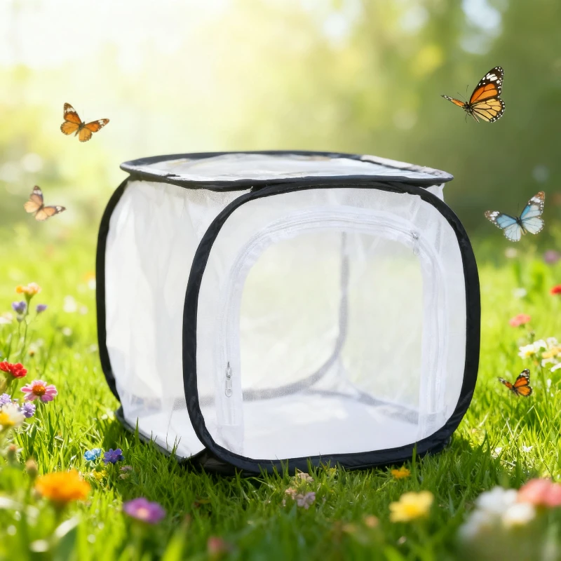 Cage d'élevage d'insectes pliante Portable, crèche de papillons, boîte en maille transparente respirante, boîte d'observation, maison d'insectes