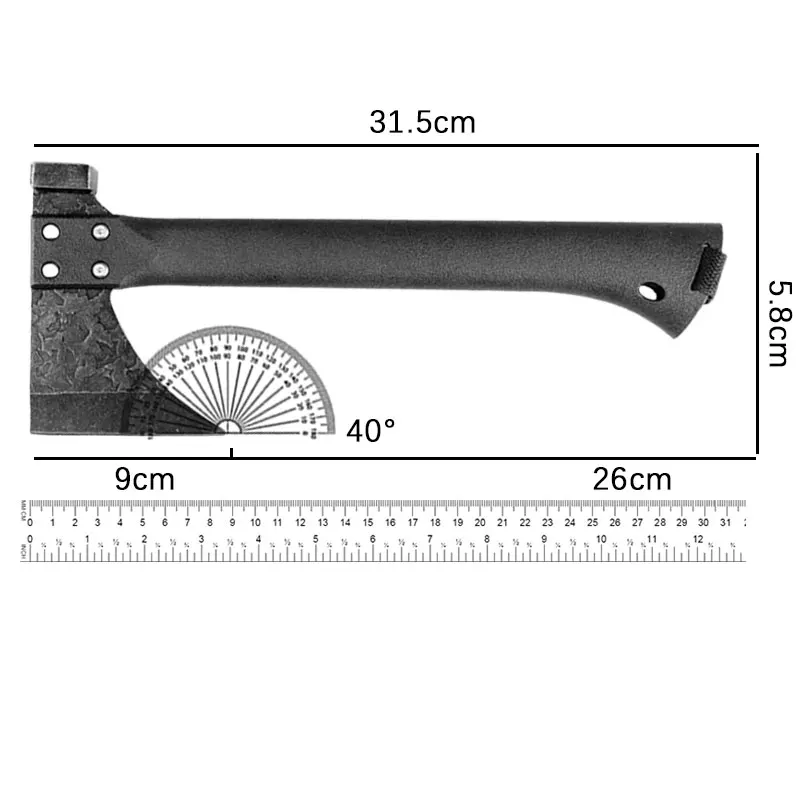 Outdoor multi-function hammer axe high carbon stainless steel outdoor arc hand axe camping axe