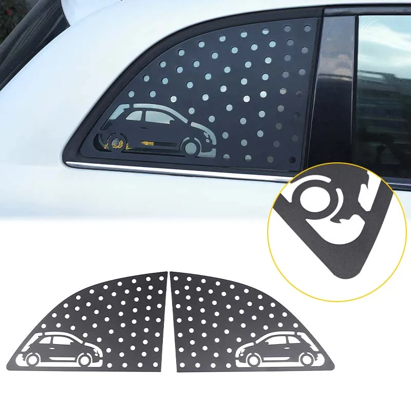 

For 2007-2024 Fiat 500 rear window triangle window honeycomb panel rear window triangle decorative panel auto parts