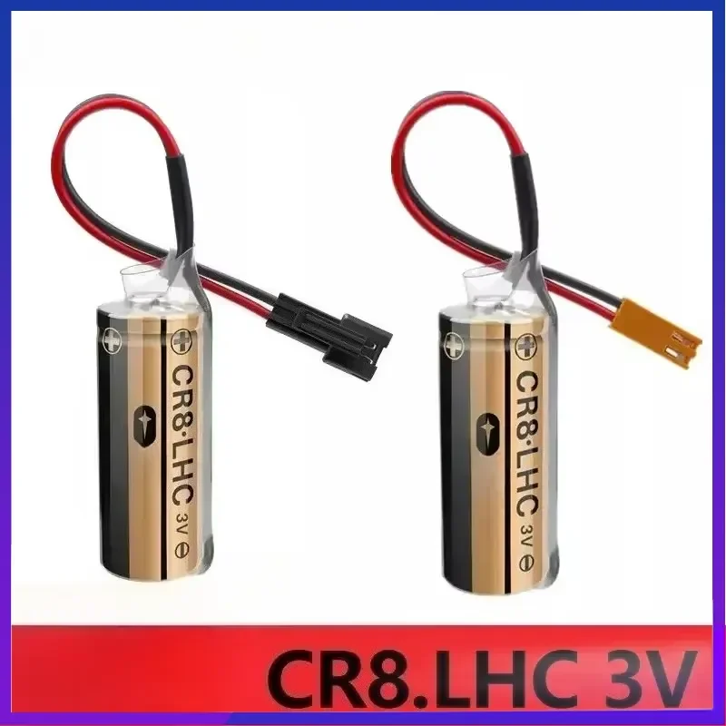 New CR8-LHC 3V 2600mAh Battery for Fuji FDK CR8.LHC Fanuc A98L-0031-0012 A02B-0200-K102 Backup Battery with Brown/Black Plug