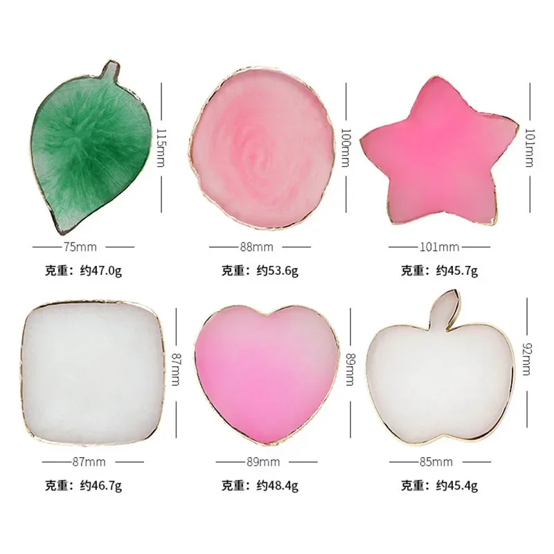 Resin Agate Stone Nail Art Palette False Nail Tips Mixing Color Drawing Pallet Gel Polish Display Shelf Manicure Tool