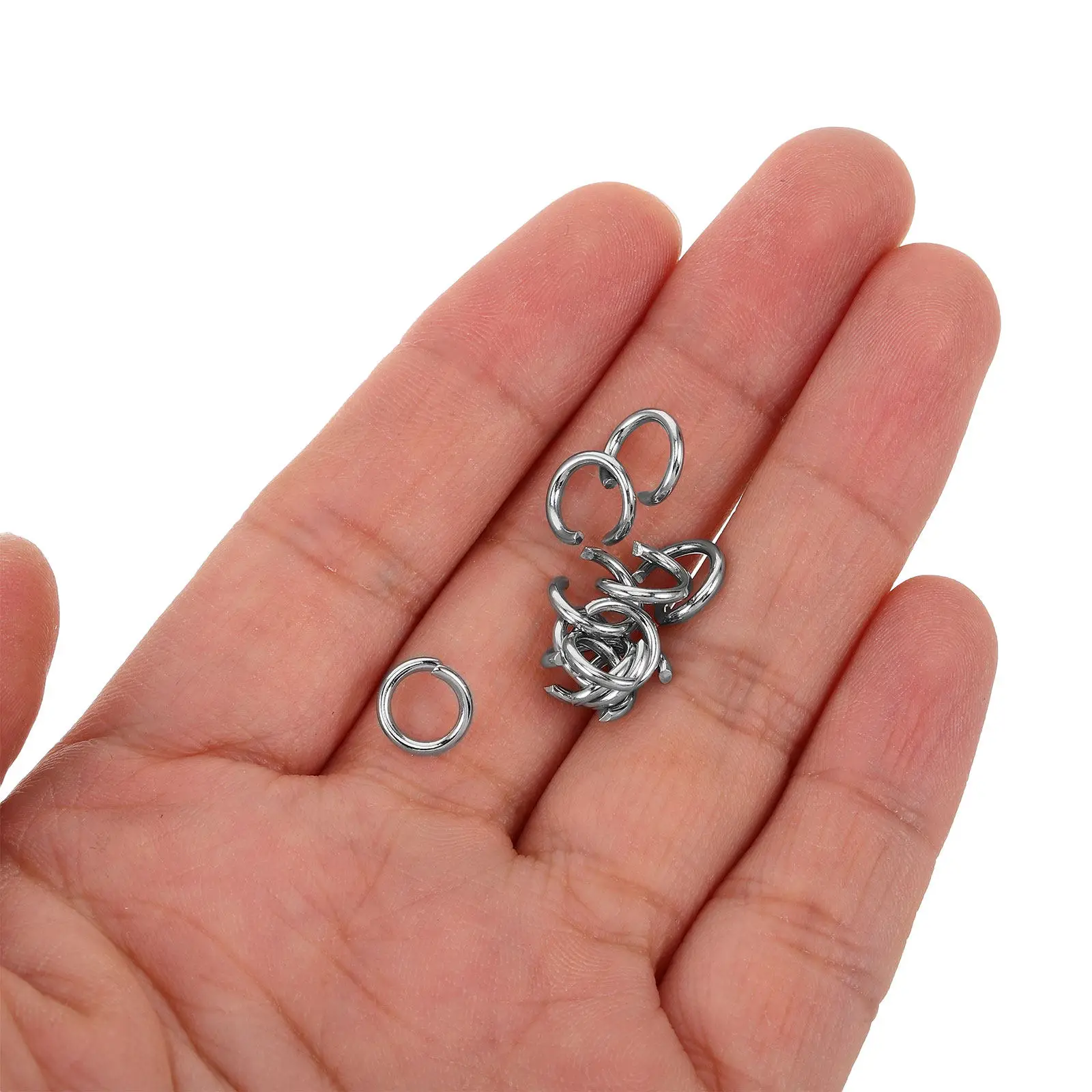 100Pcs Bright Plated Open Jump Rings 8Mm Metal Jewelry Making Connectors Keychain Craft Link Rings for Bracelets Earrings