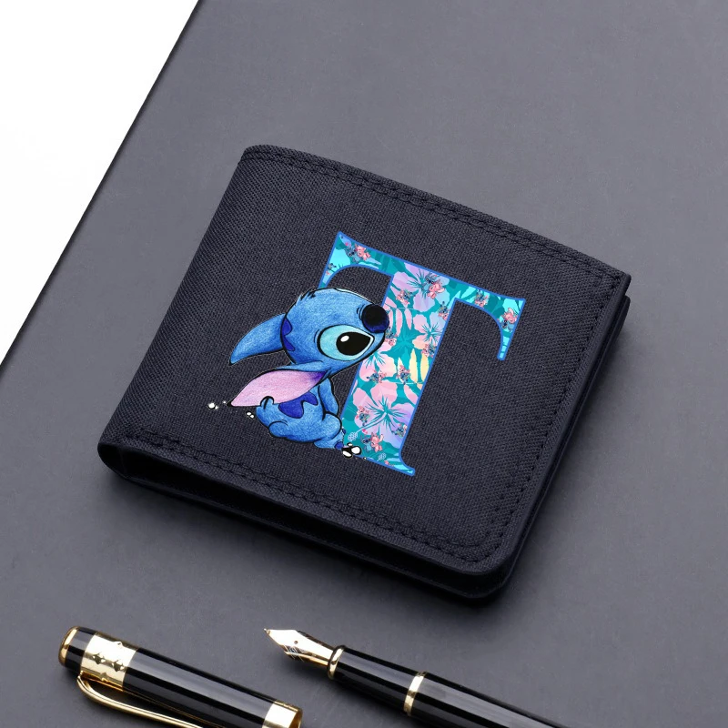 Lilo Stitch Canvas Men Wallet Black/blue/gray Card Holder Wallet Male Money Bag bank Holder Short Purse Credit Case Bag