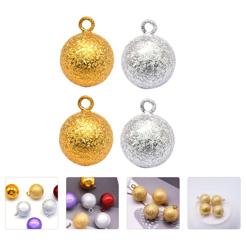

4pcs Frosted Charms Diy Jewelry Making Pendant Creative Copper Bell Ornament For Necklace Bracelet Keychain Diy Pendant