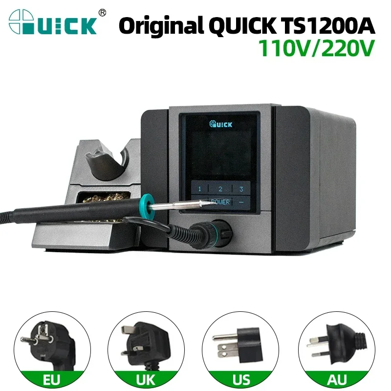 QUICK TS1200A-Estación de soldadura BGA sin plomo, pantalla LED con una punta de soldadura para reparación de placa base de teléfono, herramienta de 110 220V