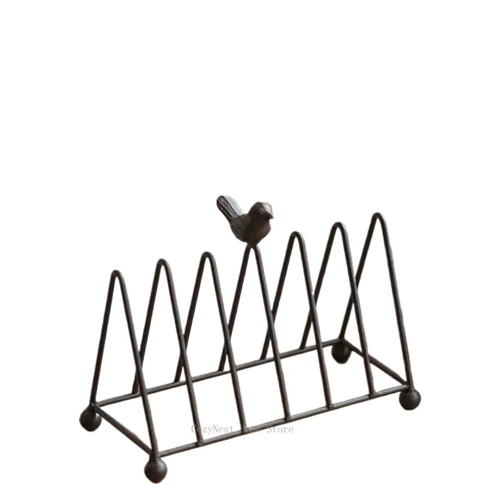 Retro Bird Shaped Triangle Storage Shelf Decorative Organizer for Sorting Magazines Dishes Plates and Home Organization