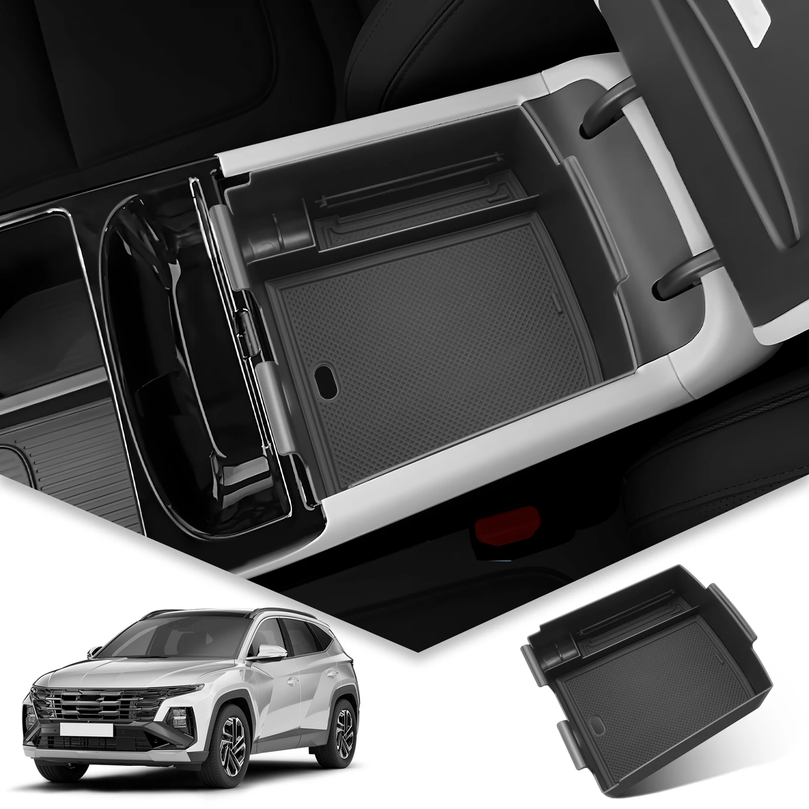 LFOTPP Car Central Armrest Storage Box for Hyundai Tucson NX 2025 2026 Central Control Container Auto Tucson 2025 Accessories