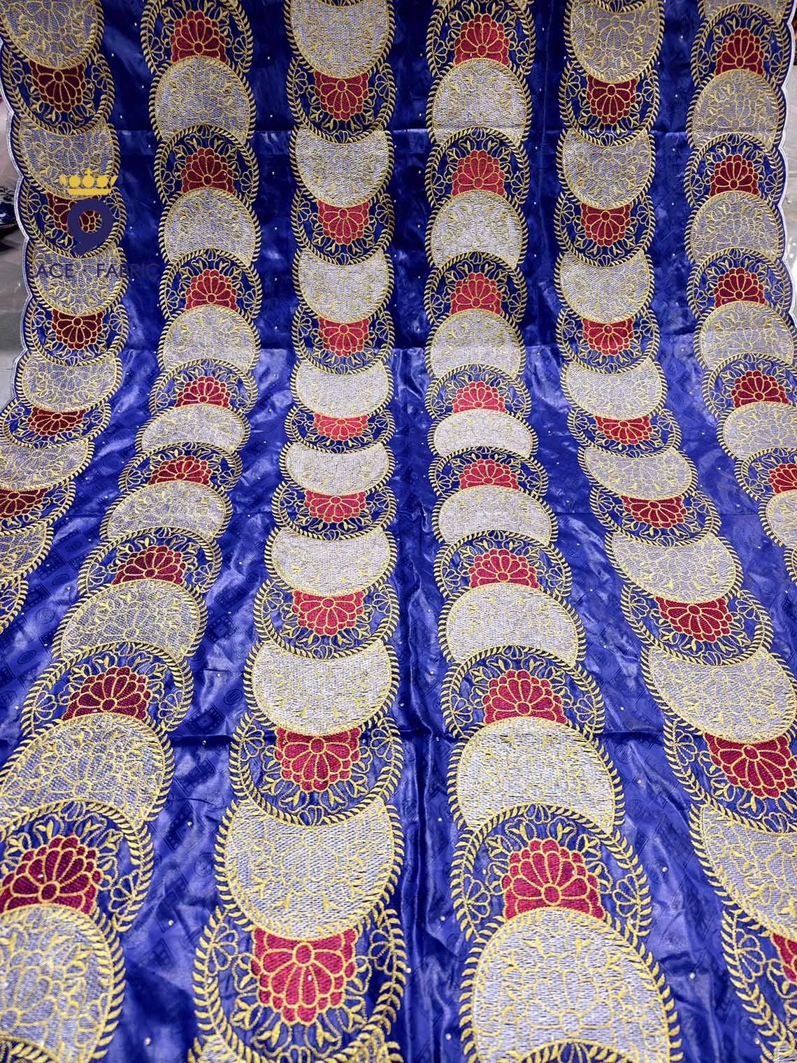

Rhinestones African Bazin Riche Brocade Fabric Nigerian Embroidery Basin Laces For Wedding Women Party Dress Sewing Material