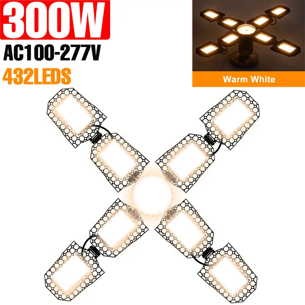 400W LED Garage Gloeilamp E27/E26 Plafondlamp AC 220V Opvouwbare Vervormbare Spots 110V Voor Thuis magazijn Workshop Kelder