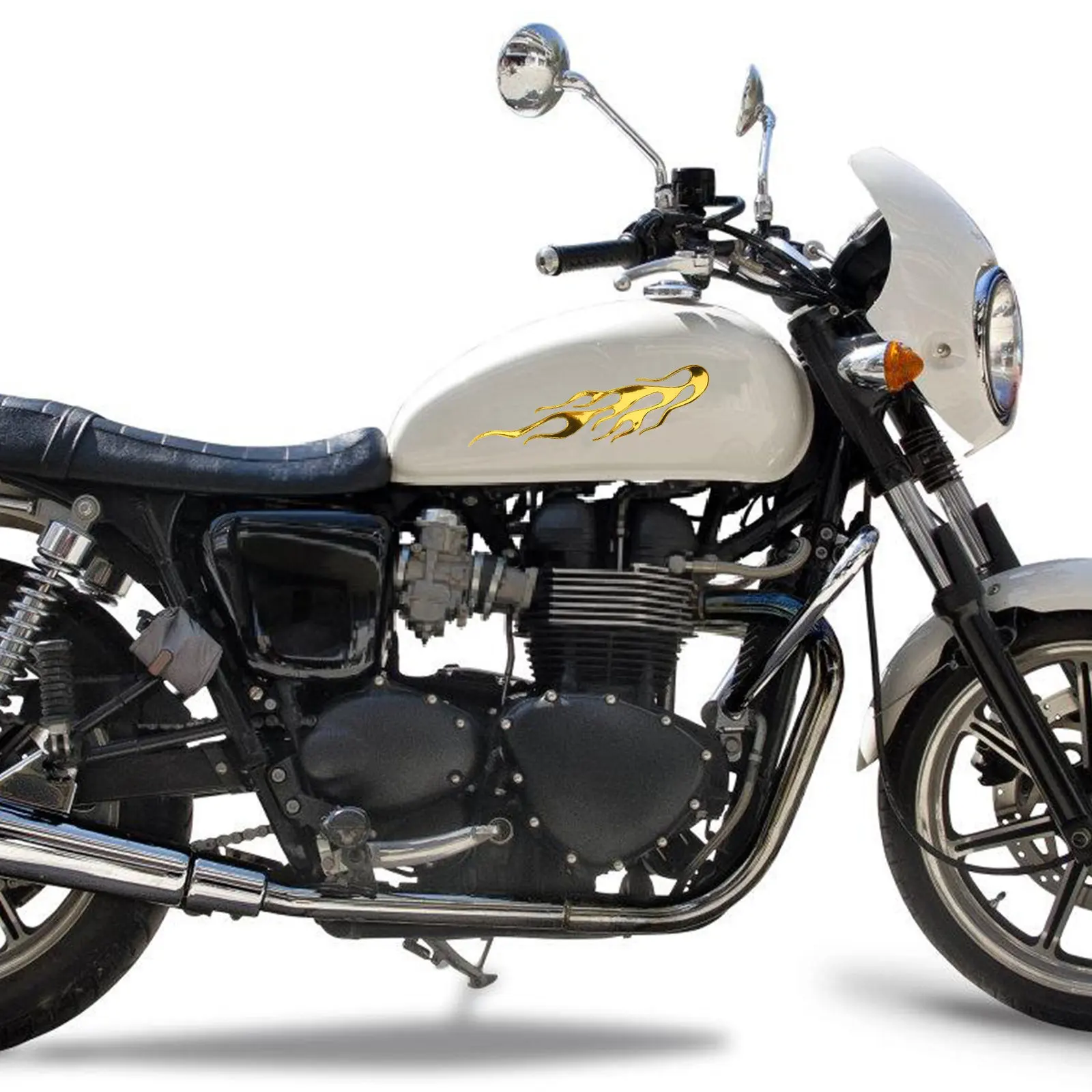 

10Pcs Flame Decals for Motorcycle Car Decorative Vehicle Stickers PVC Flame Motorbike Stickers Lifelike Design Easy Application