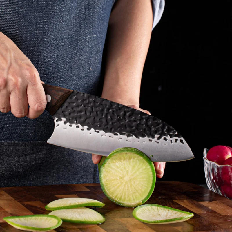 Butcher Boning Knife Handmade Blade Wood Handle Kitchen Knives Chef Cleaver Meat Fruit Chopping Vegetables Utility Slicing Knife