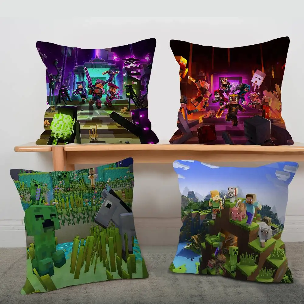 Game MC Wolf Ocelot Pig Ghast Office Cushion Pillowcase Car Cushion Cover45X45CM Lumbar Pillowcase Sofa Pillowcover