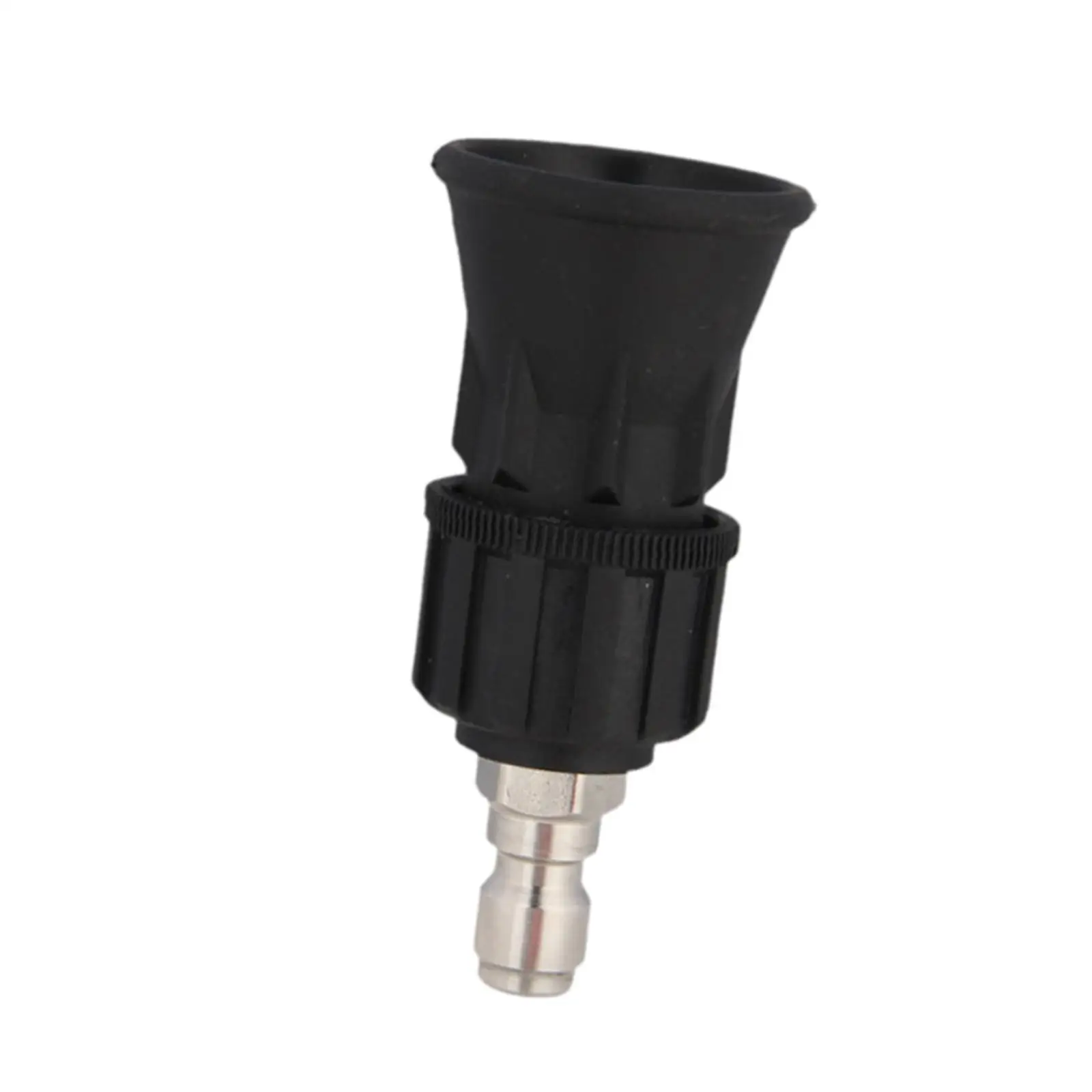 Stainless Steel High Pressure Washer Nozzle Compact Fixed Angle Sprayer for Car Washing and Home Garden Hose Attachment