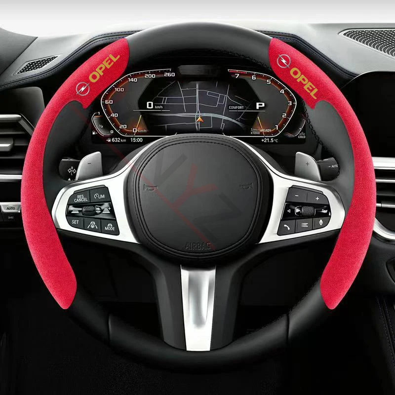 Car Steering Wheel Cover black suede leather for opel astra b c d k g h j vectra b c zafira corsa mokka vivar Car Accessories