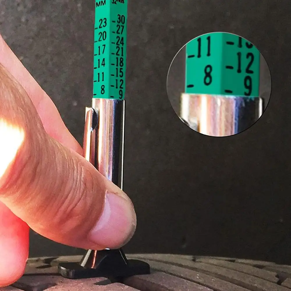 

Color Coded 25mm Two-Sided Digital Accurate Measuring Pen Depth Gauge Tyre Tread Tire Ruler
