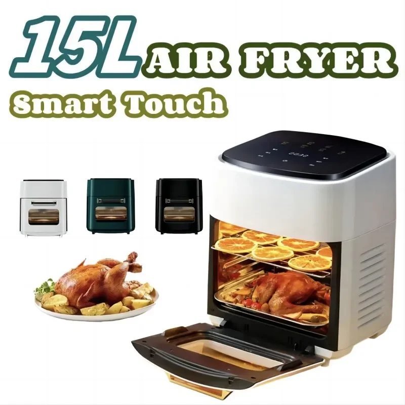 Existing stock Home Health Large capacity 15L kitchen Home Air Fryer 3-in-1 Electric digital smart with viewing window