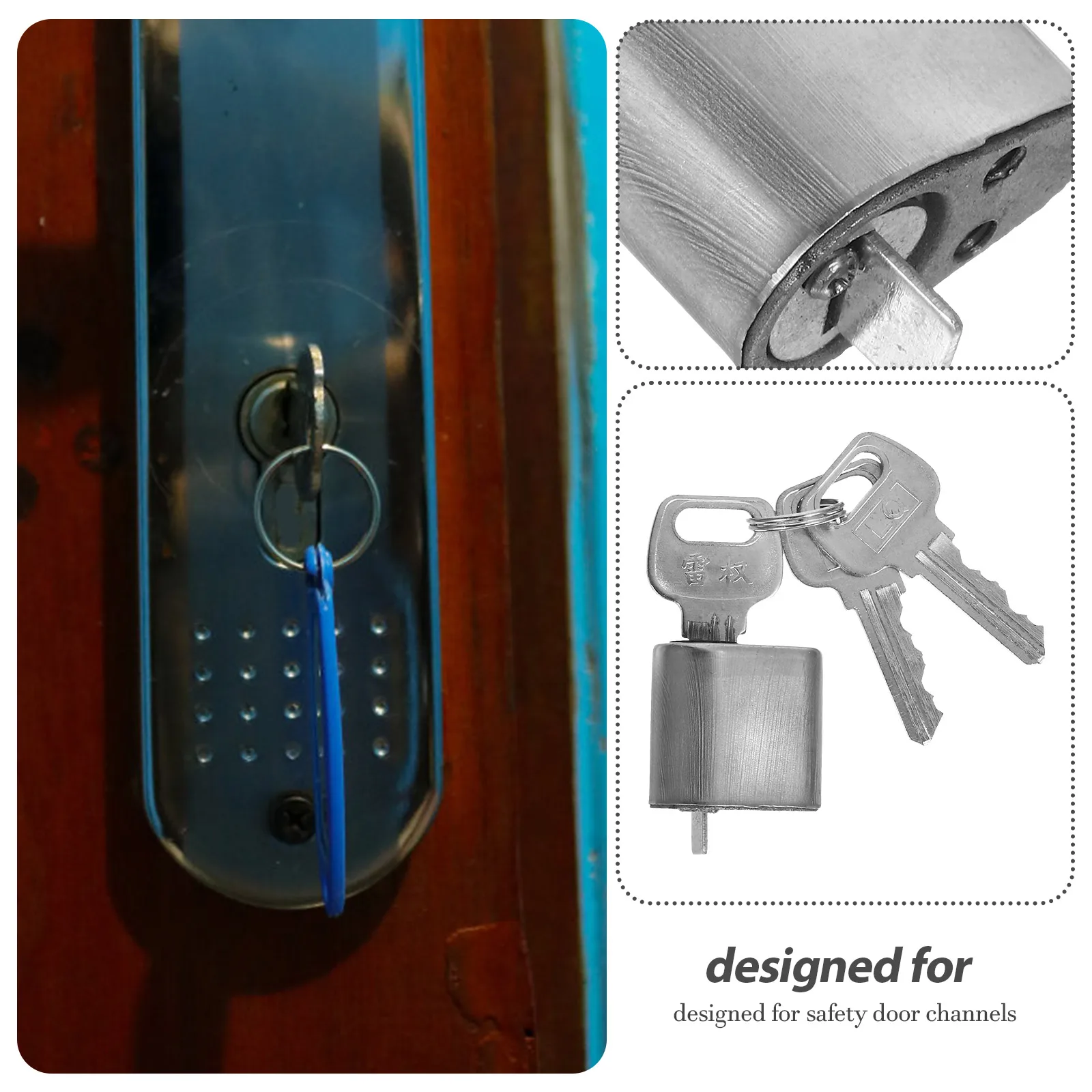 

Fire Door Lock Cylinder Copper 30MM Short Core Single Direction 3 Keys Included Universal Compatibility Commercial Door Locks