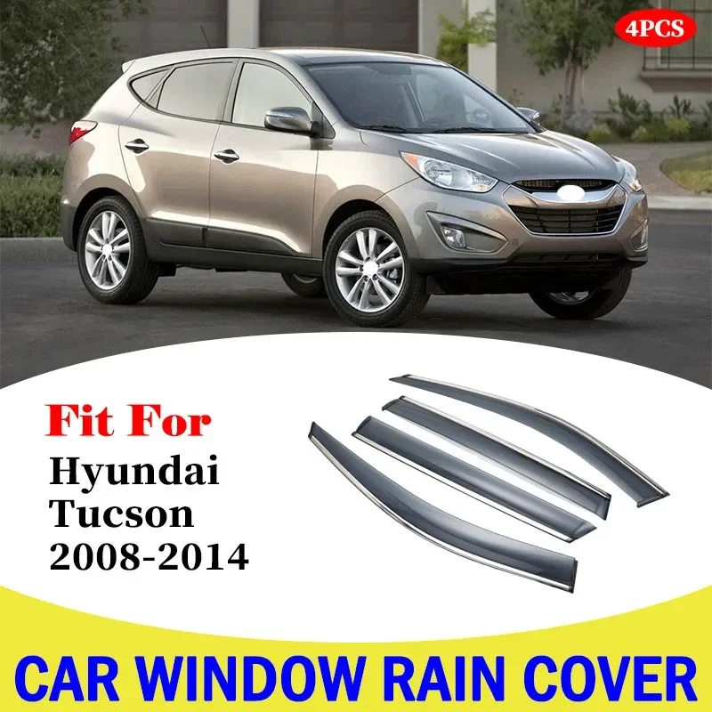 

For Hyundai Tucson Window Visor Car Rain Shield Deflectors Awning Trim Cover Exterior Car Styling Accessories Parts 2008-2014