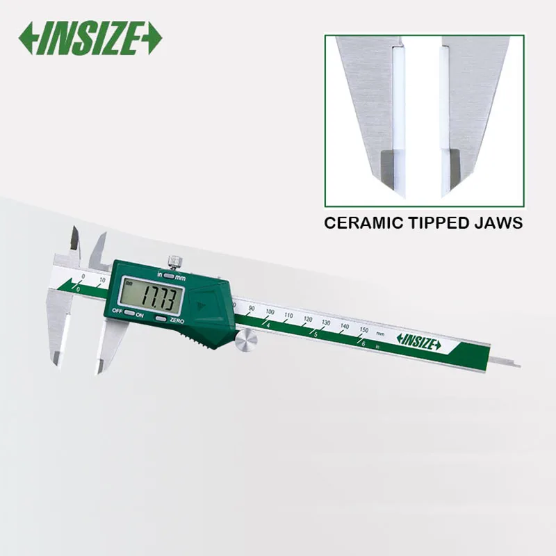 INSIZE Digital Calipers with Ceramic Tipped Jaws,measuring range 0-150mm/0-6\