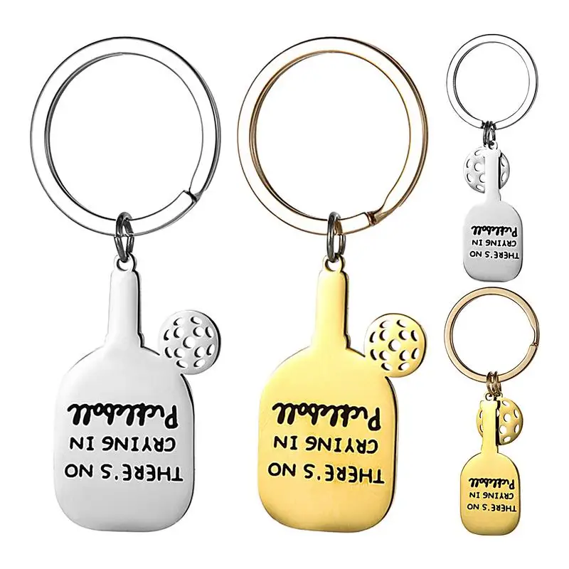 Pickleball Charm Sports Theme Stainless Steel Keychain Inspirational Pickleball Sports Keychain Car Key Accessories For Women