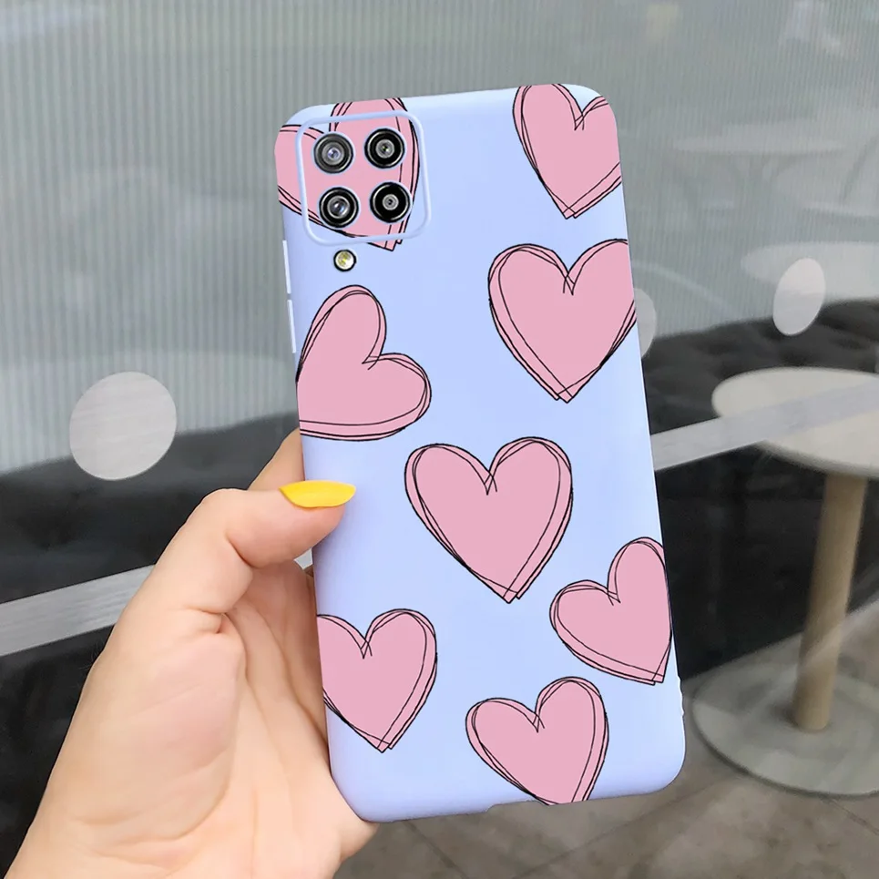 Cases For Samsung M32 Case Silicon Back Cover Couple Heart Love Phone Case For Samsung Galaxy M32 M 32 5G M325F Soft Bumper