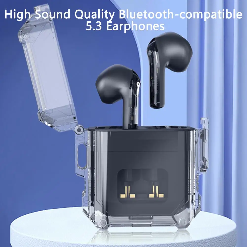 

X3 Bluetooth-compatible Earphones In-ear Transparent Charging Case Ergonomic Surround Sound Wireless Earbuds Headphones Sport We