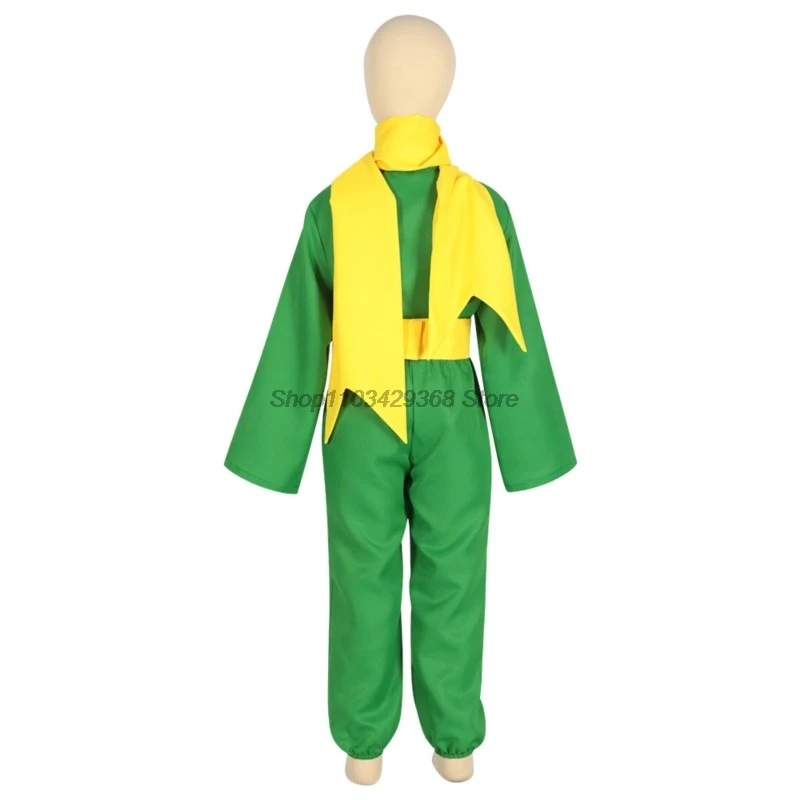 O Pequeno Príncipe Anime Verde Cosplay fantasia com peruca para adultos e crianças, roupas de Carnaval de Halloween presente de aniversário para meninos, novo