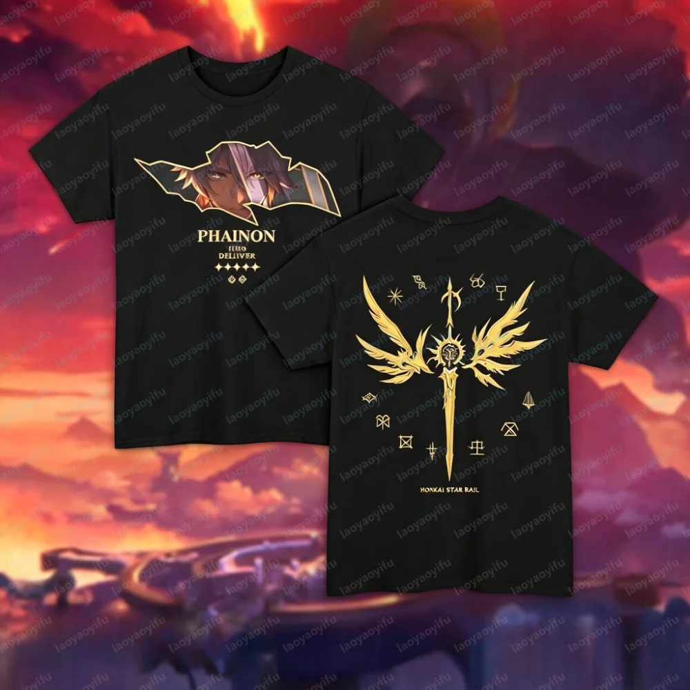 Phainon Honkai Star Rail T-shirt Double Sided Print Anime Fan Gift
