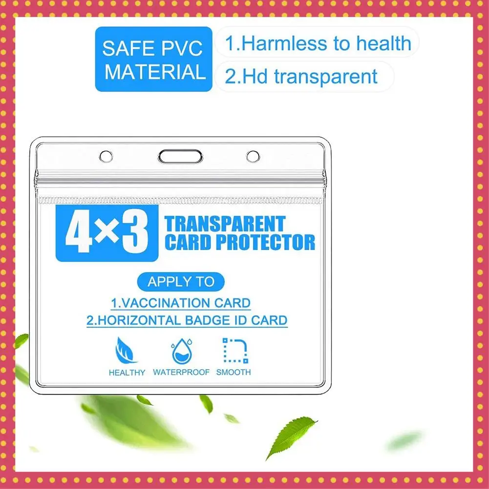 

B74A 60 Pack CDC Card Protector, 4 X 3Inch Immunization Record Vaccine, Plastic Clear ID Card Holder Name Tags Badge