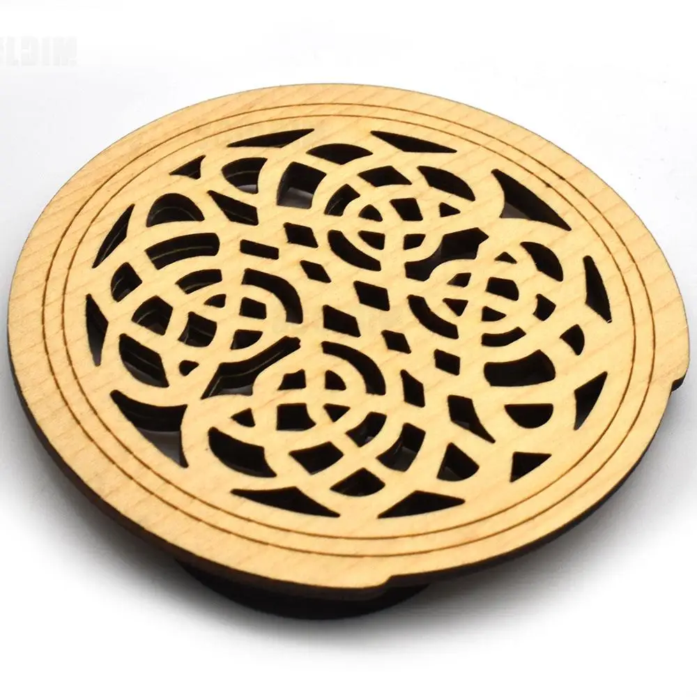 1pcs Guitar Wooden Soundhole Cover Block Sound Hole Holder Cover for EQ Acoustic Folk Guitar Parts Accessories