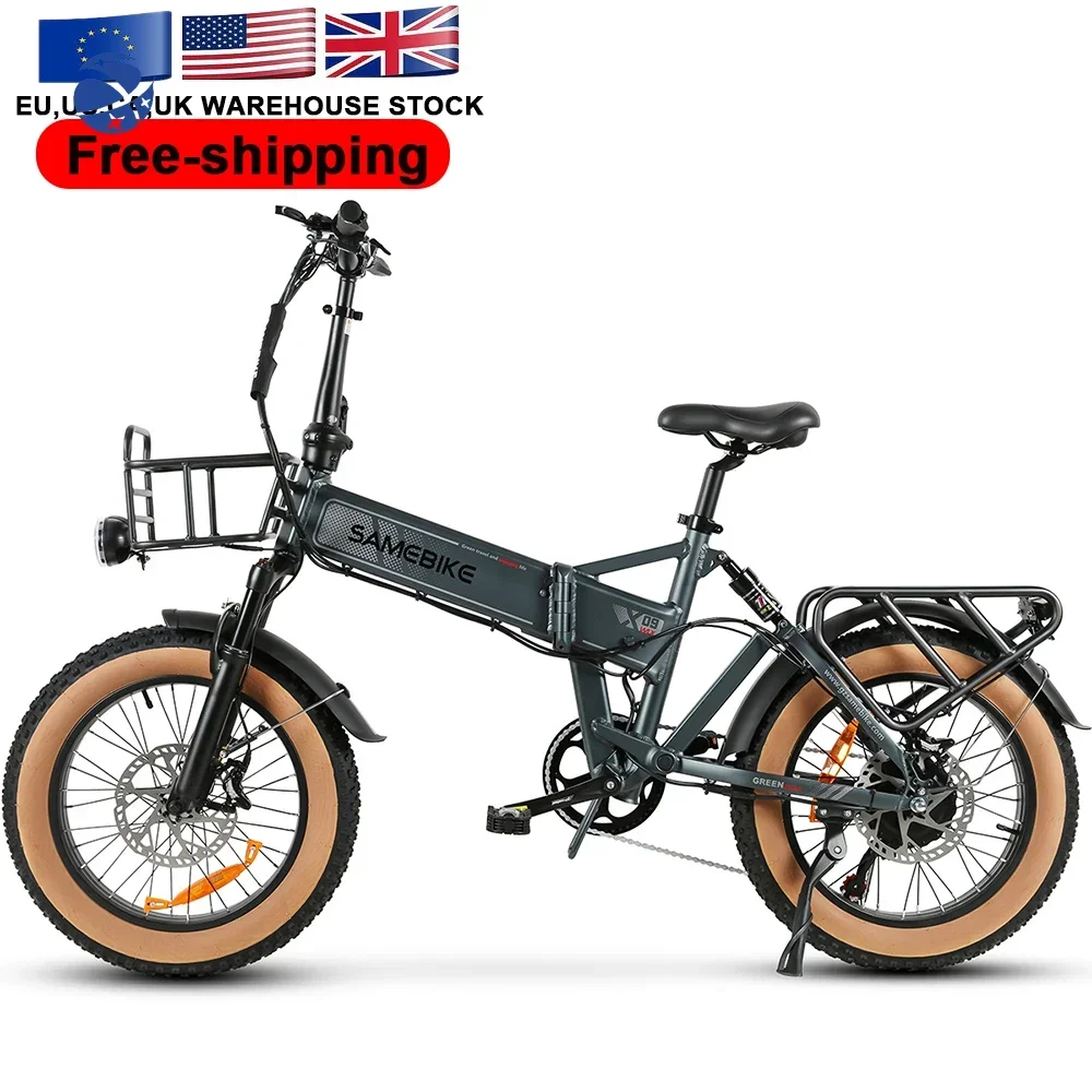 Yunyi EU stock SAMEBIKE XWLX09-II 20inch fat tire 1000w motor SHIMANO 7 Speed 15AH hydraulic disc brake folding electric bike