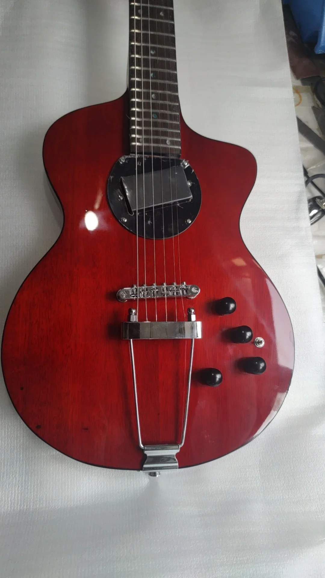 Turner Model 1-C-LB Lindsey Buckingham Burgundy Wine Red Semi Hollow Electric Guitar Black Body Binding,