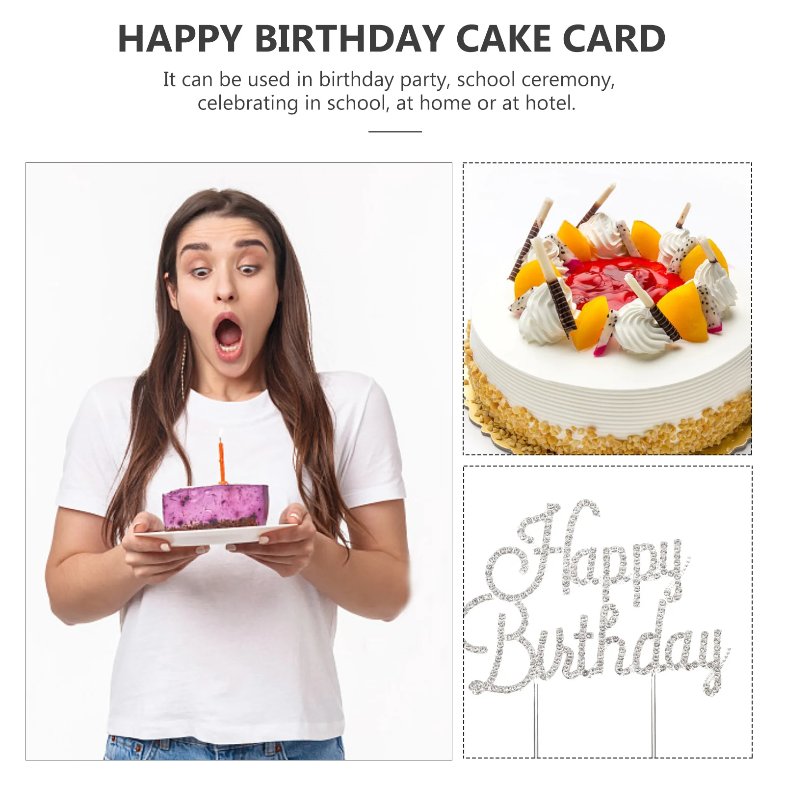 

Happy Birthday Cake Topper Cute Party Dessert Decor for Cupcakes Ice Cream Sandwich Fruit Salad Decoration Cake Picks