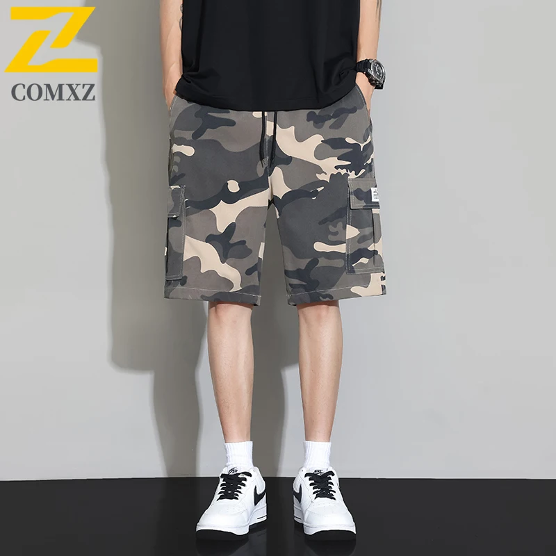 

Camouflage Men's Casual Shorts Comfortable Breathable Wear-resistant Hiking Shorts Elastic Waist Outdoor Camping Travel Shorts