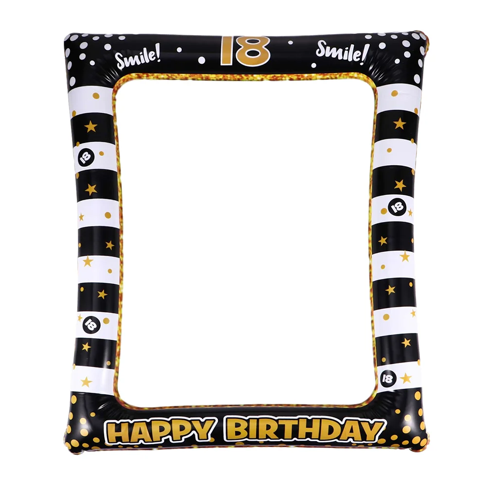 

Inflatable Photo Frame Gold Picture Unique Props Party Festival Birthday Decorative Supplies Plastic