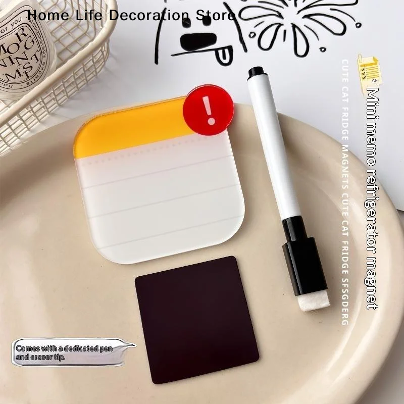 【H】Creative Exclamation Mark Up Refrigerator Message Magnet Reusable Acrylic Memo Board Kitchen Home Decor Fridge Magnet