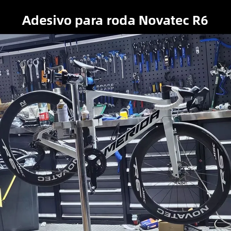 Adesivo Decorativo para Rodas de Bicicleta de Estrada Novatec R6, Película de Carbono para Cubo de Roda com Mudança de Cor, A...